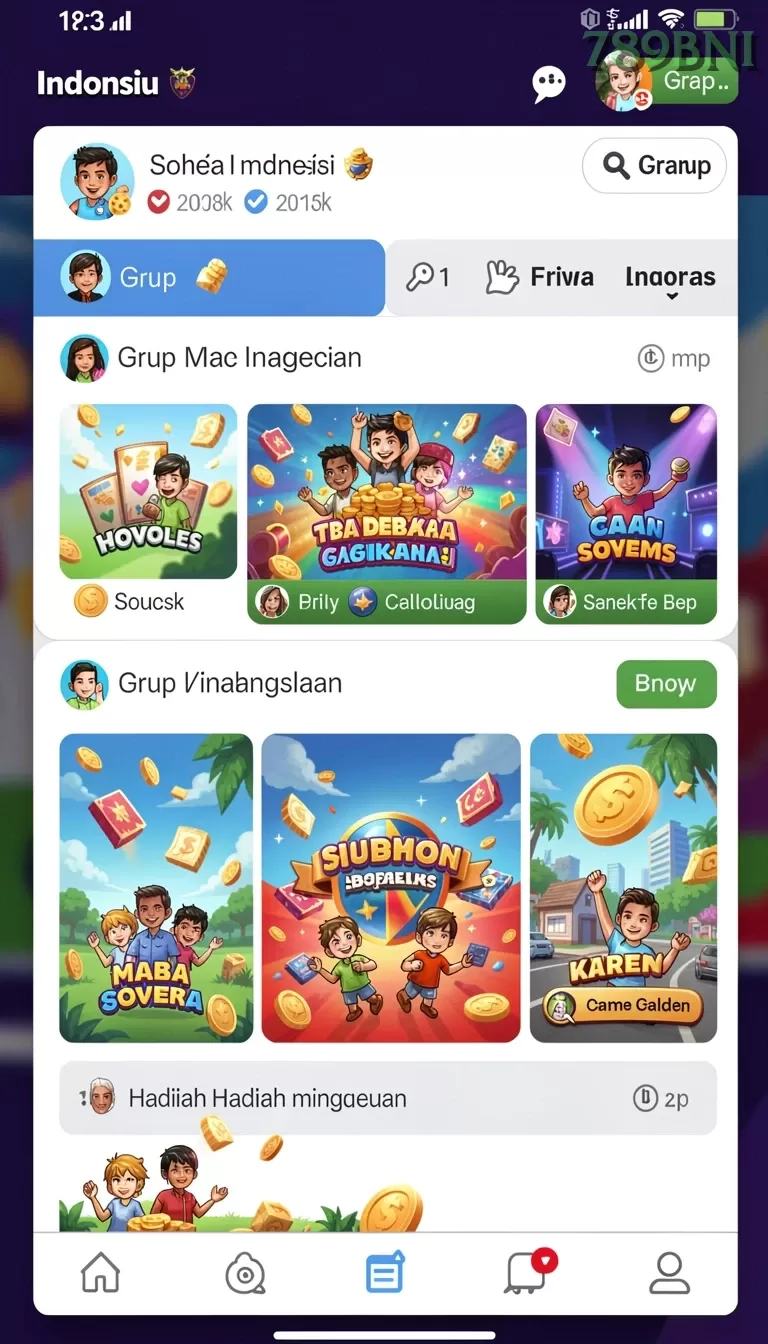 Cuplikan layar menu unduhan 789bni untuk perangkat Android